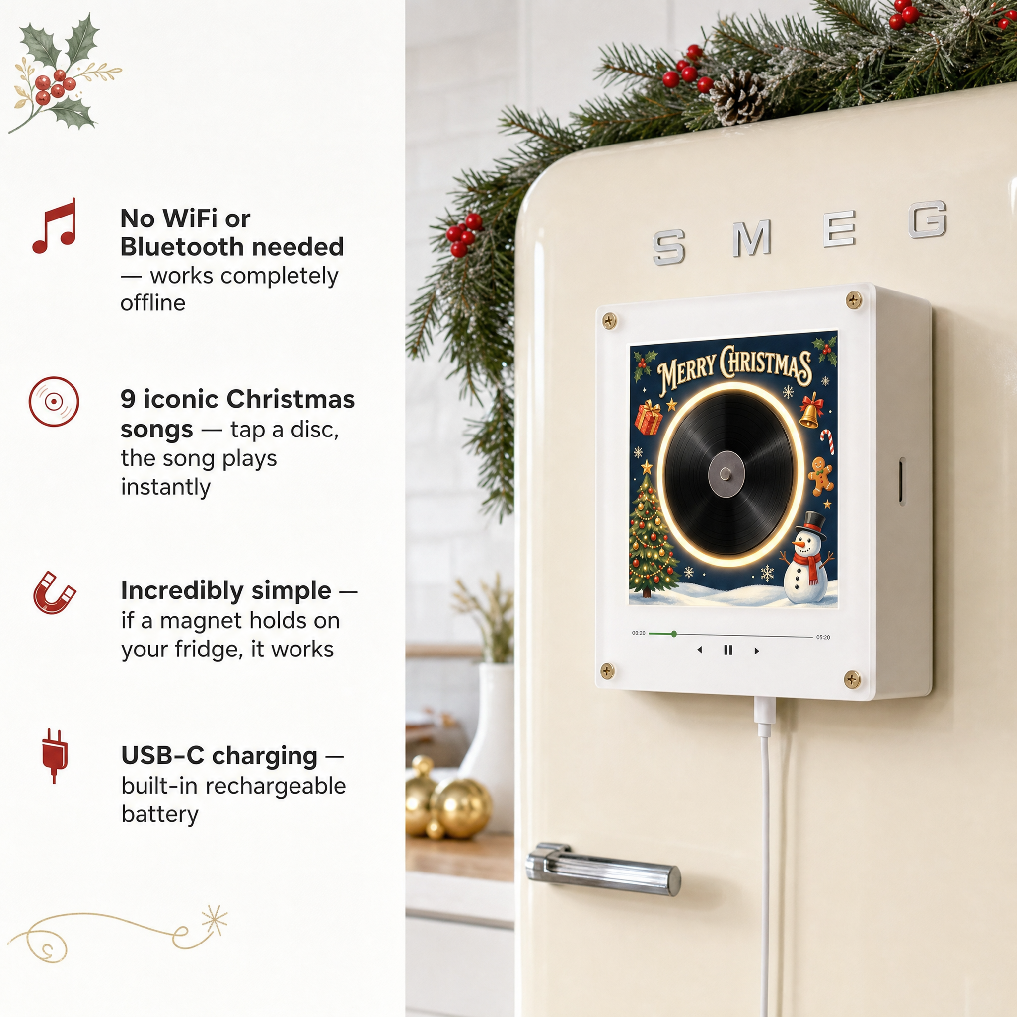 Christmas music disc set in festive presentation